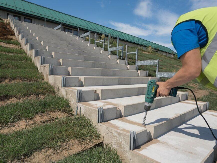naprawa starych schodów betonowych