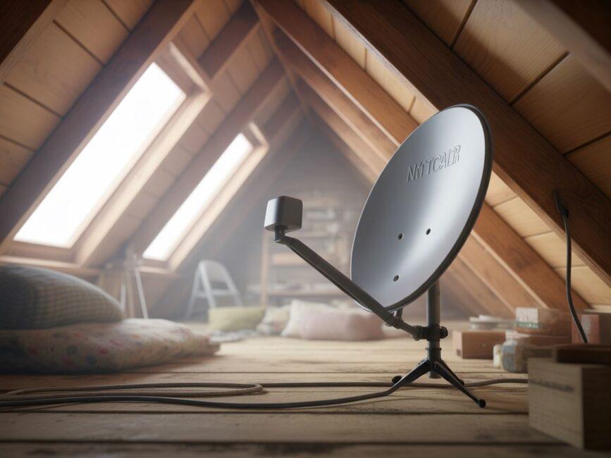 Antena satelitarna na strychu