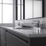 Białoczarna łazienka