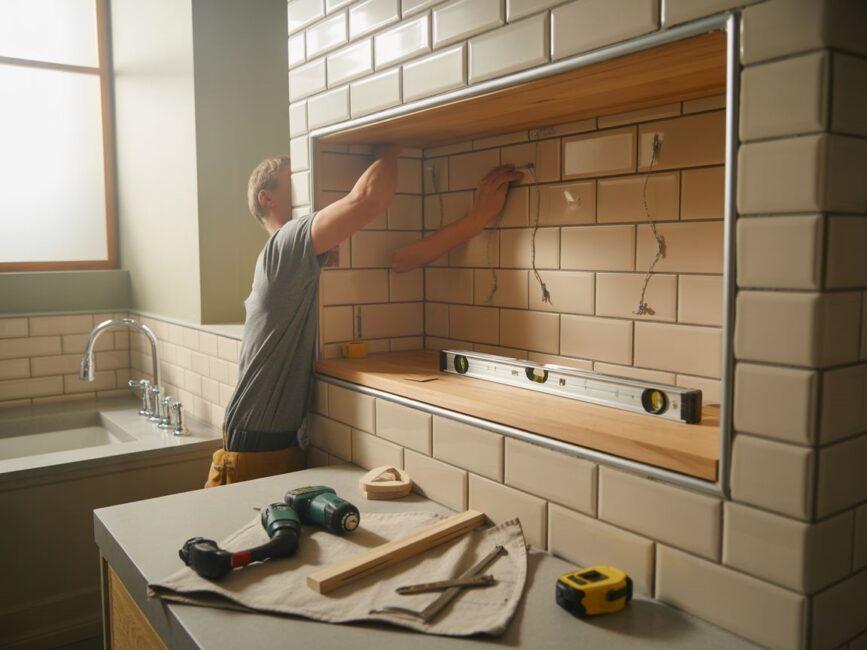 DIY łazienkowe półki