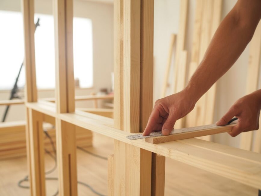 Drewniana ścianka działowa