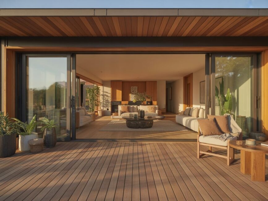 Drewniany taras przydomowy