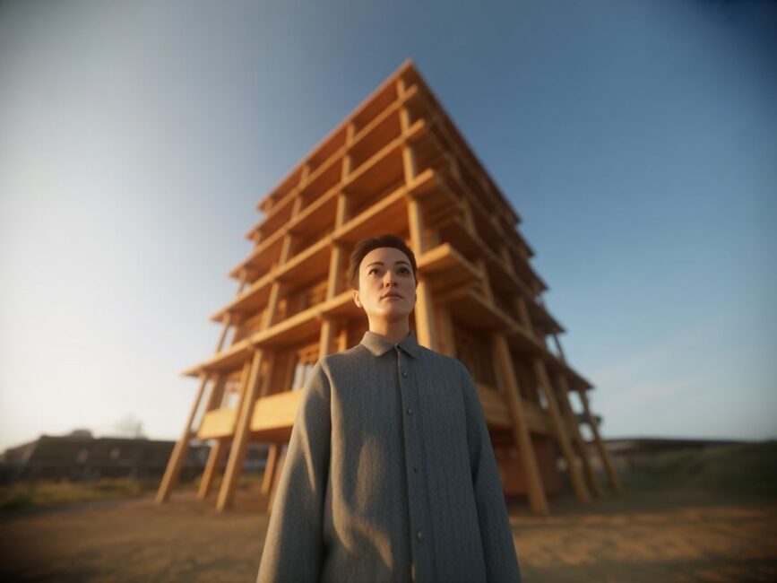 Drewniany wieżowiec