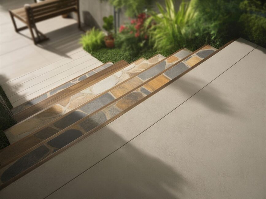 Elegancka okładzina na schody zewnętrzne