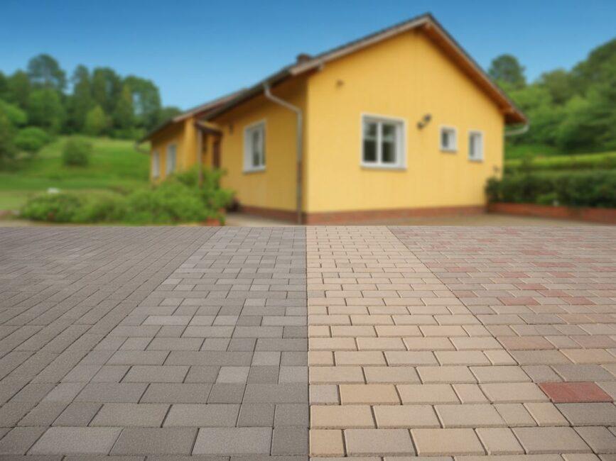 Elewacja domu kostka betonowa