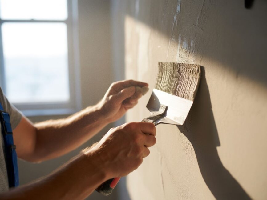 Gładź gipsowa na ścianie