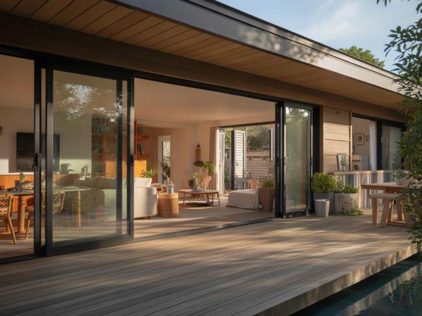 Nowoczesny taras przy domu