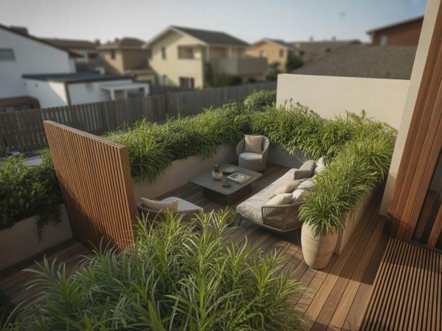 Nowoczesny taras z osłoną