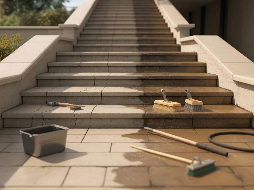 Odnowione schody zewnętrzne