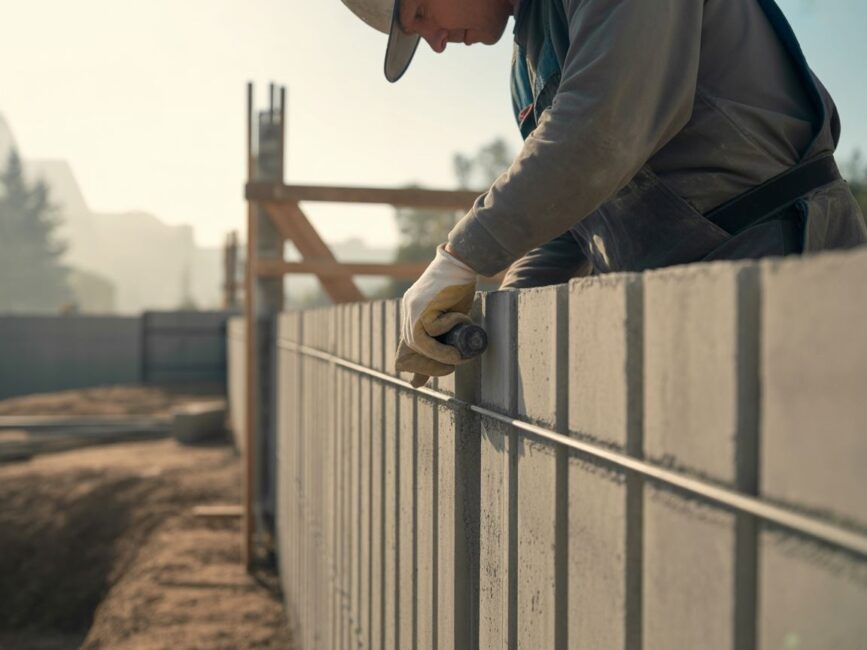 Palisada betonowa układana