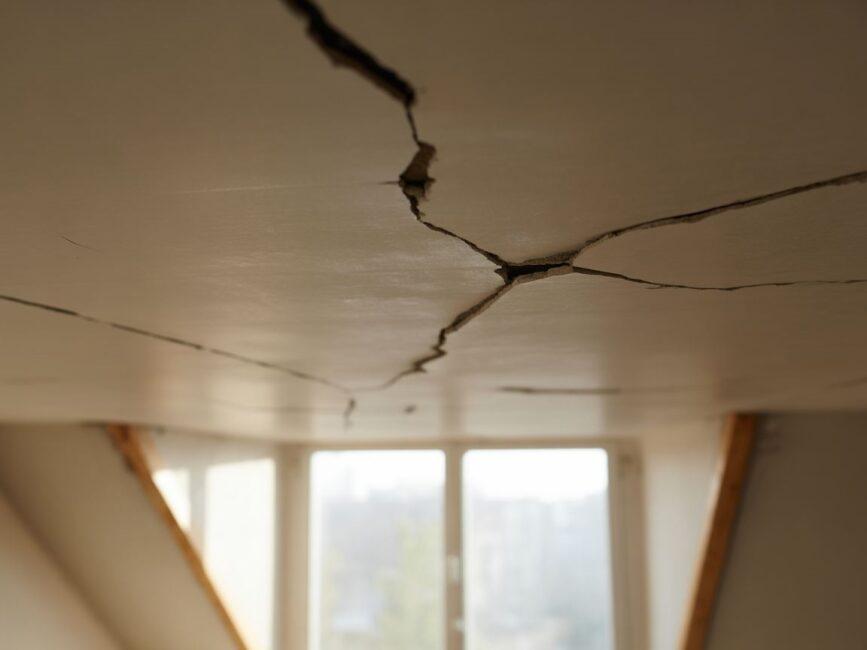 Pęknięcia płyt gipsowych