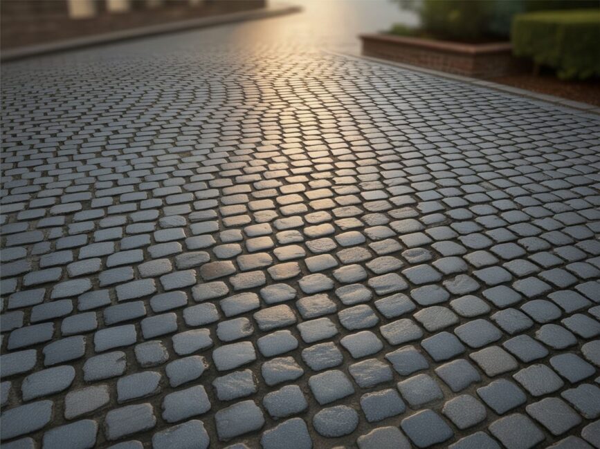 Śnieżnobiała kostka brukowa