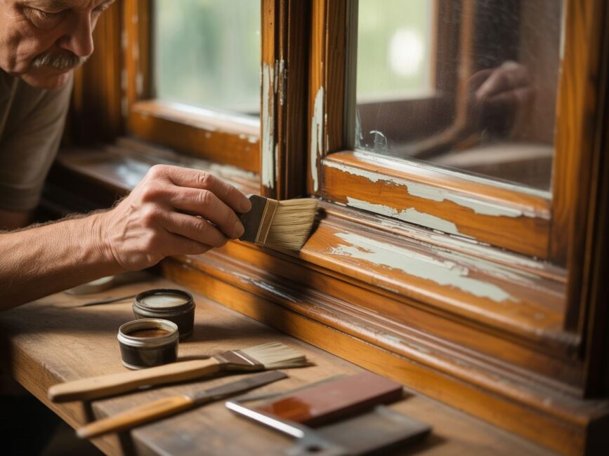 Stare okno drewniane po renowacji