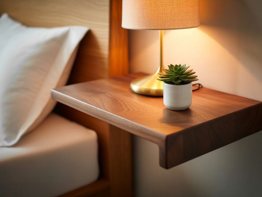 Stylowy mebel obok łóżka