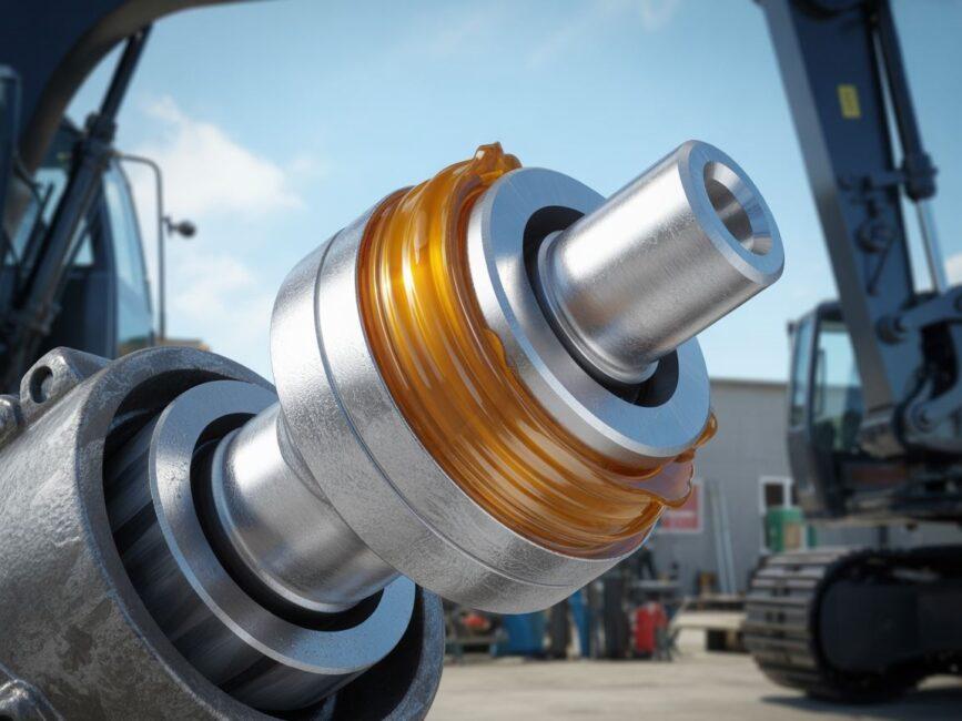 Sworzeń koparki z lubrykantem