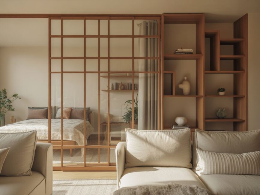 Sypialnia salon podział