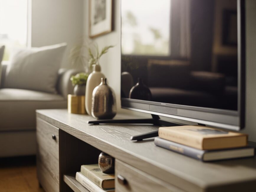 Szafka RTV z dekoracjami