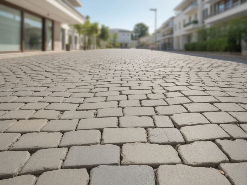 Szara kostka brukowa