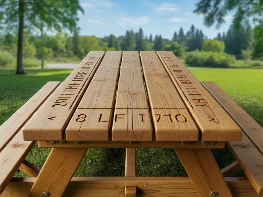 Szczegóły stołu piknikowego