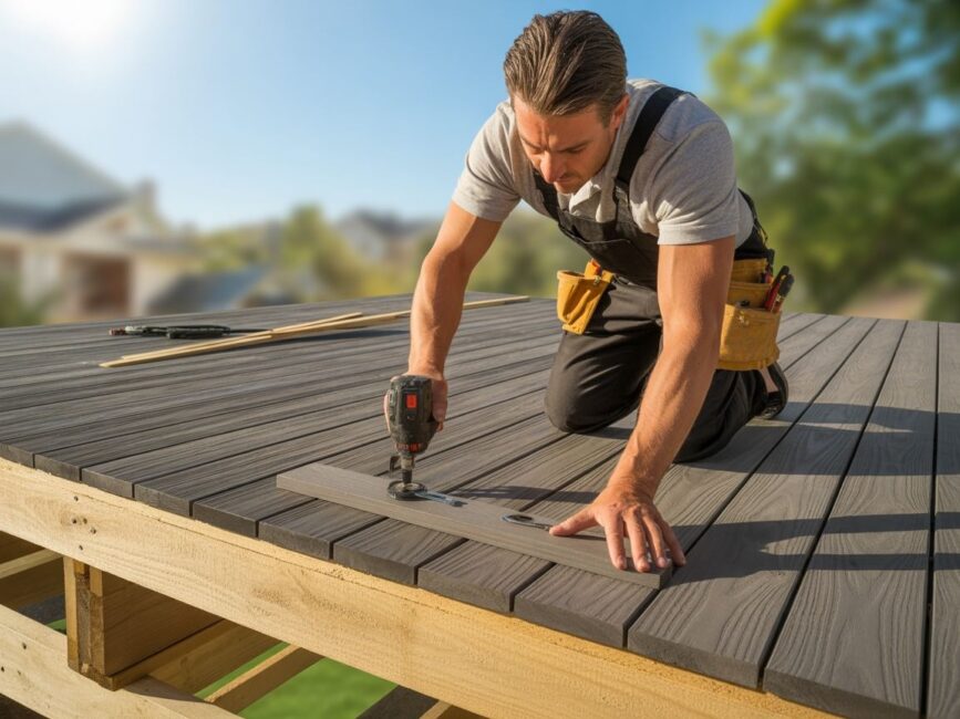 Taras kompozytowy z bliska