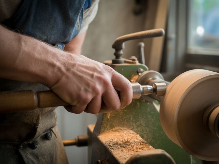 Toczenie drewna na tokarni