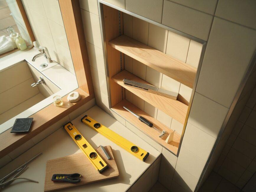 Wnękowe półki łazienkowe