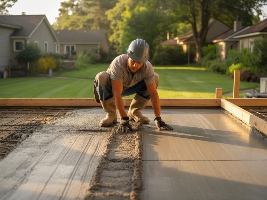 Wylewanie betonu tarasu