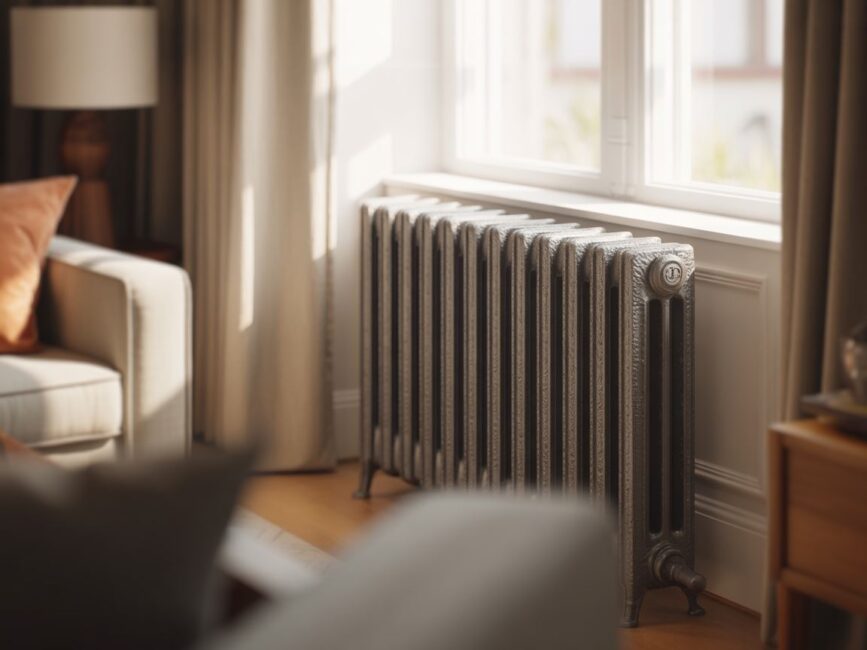 Zamaskowany grzejnik w salonie