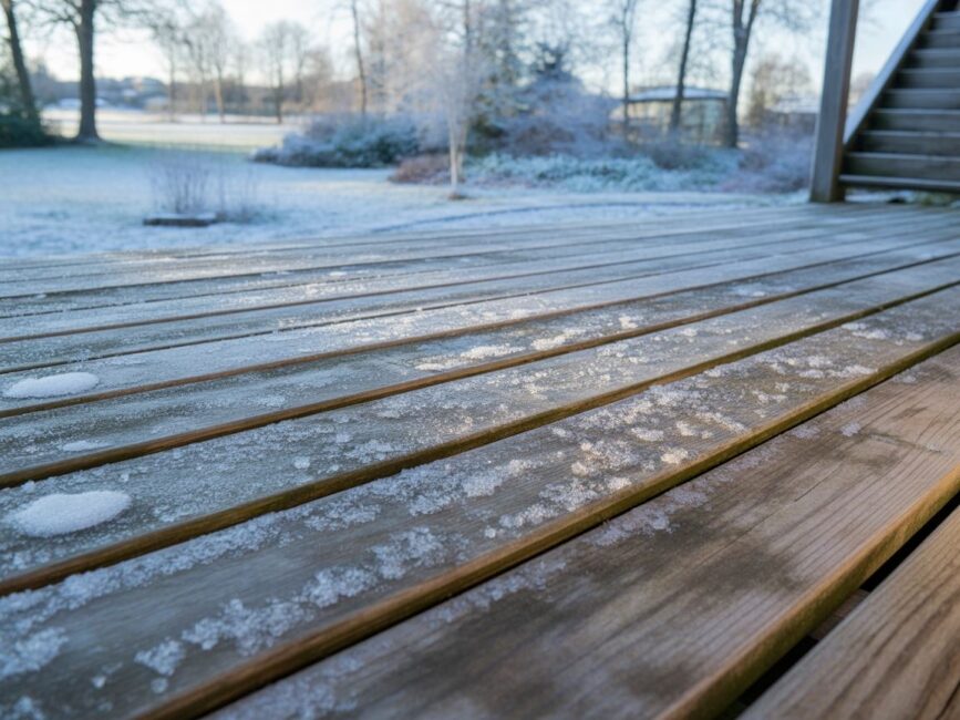 Zimowy widok tarasu